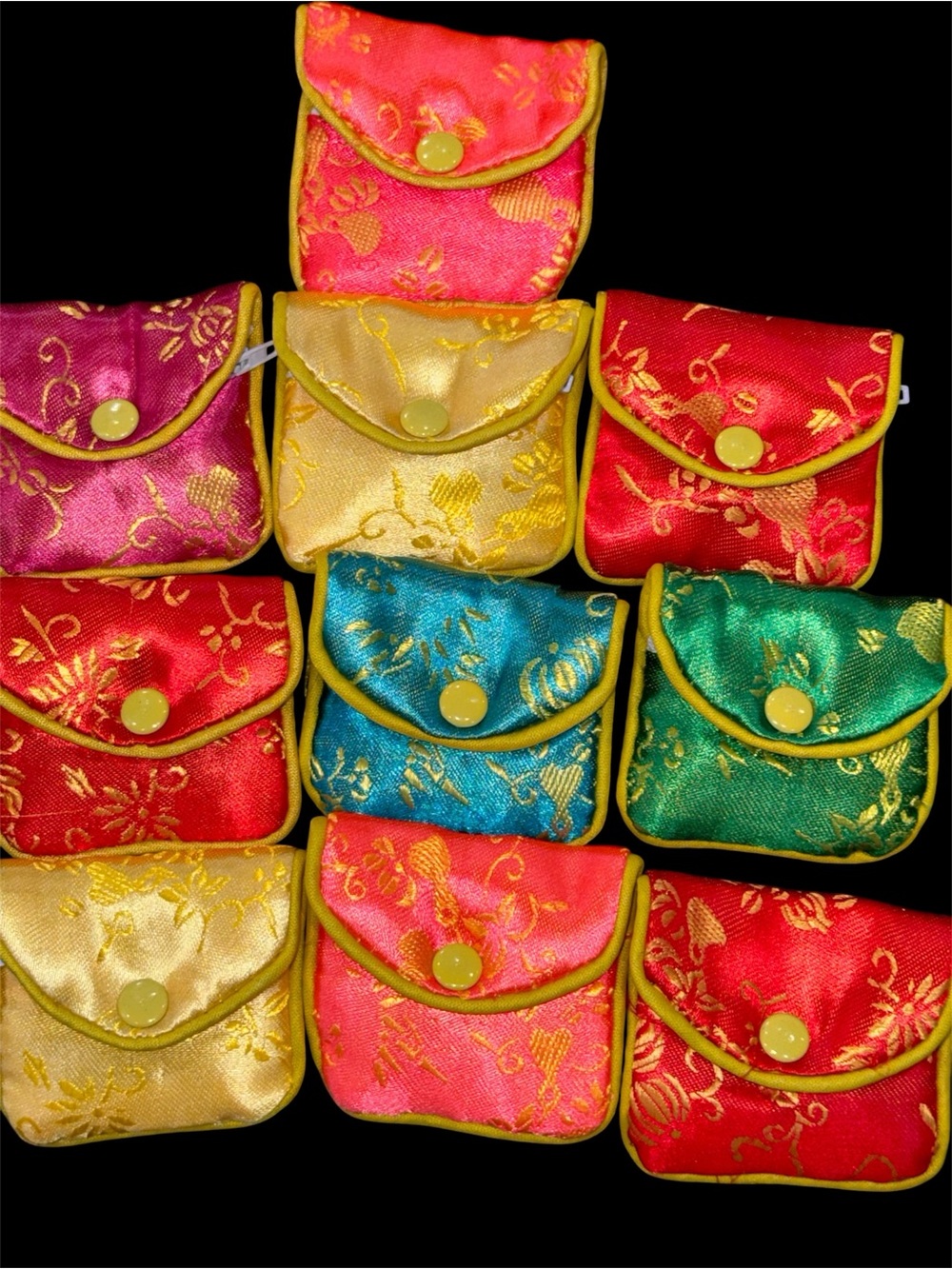 Chinese Silk Brocade Jewelry Pouches